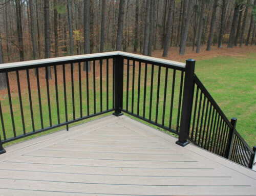 Black Lincoln Aluminum Railing with Drink Rail Brackets