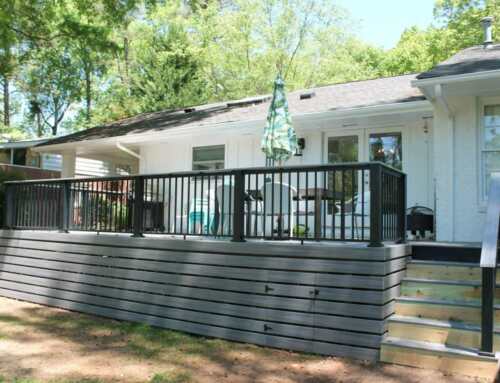 Black Lincoln Aluminum Railing with Drink Rail Brackets