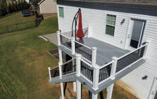 White Verona Vinyl Railing with New England Caps