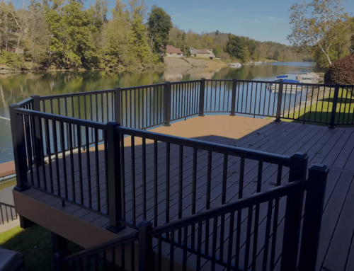 Black Lincoln Aluminum Railing with Variable Angle Wedge used on angled corners