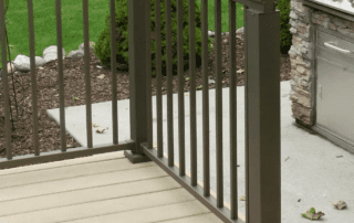Bronze Lincoln Aluminum Railing with End and Corner Over-The-Post Brackets