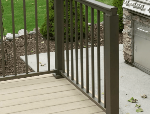 Bronze Lincoln Aluminum Railing with End and Corner Over-The-Post Brackets