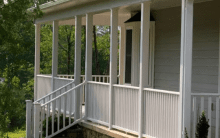 5×5 Smooth Structural Porch Posts and White Classic Vinyl Railing